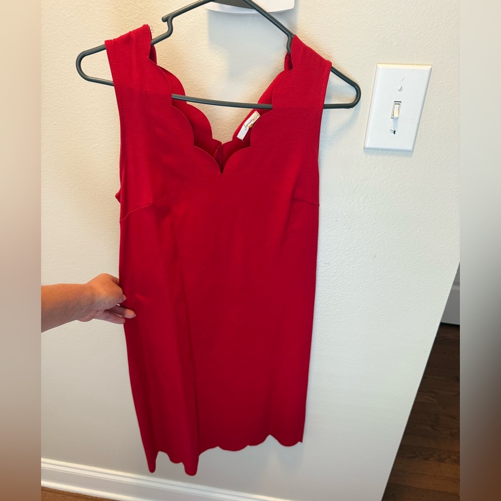 Dillards Scalloped Red Mini Dress